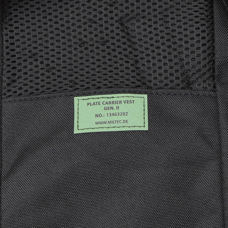 Mil-Tec Gen II Piastra militare Carrier Combatti tattici Combatti Wiistcoat Nero