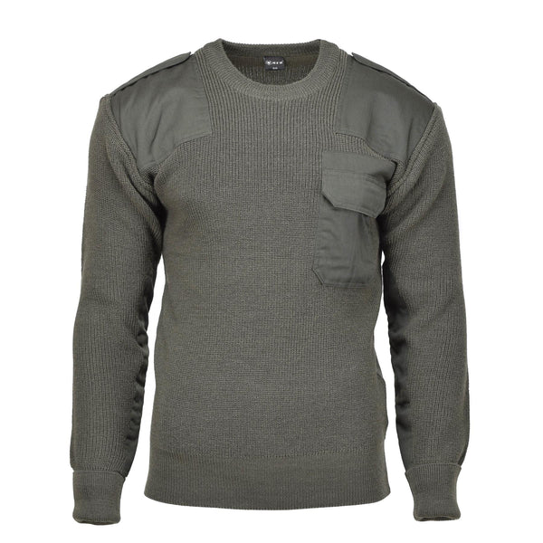 MFH Brand Military Style Commando Pullover Pullover Stit Magita in maglia Oliva Nuovo
