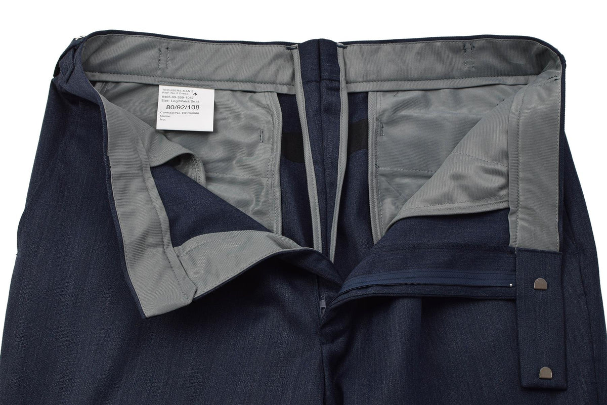 Pantaloni eleganti originali militari britannici n. 1 formali senza tasche blu