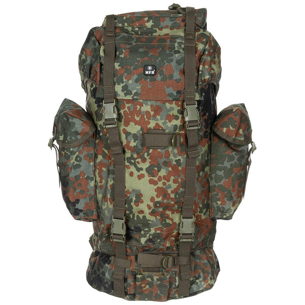 MFH Military BW Camo Combat 65L Backpack Federal Armated Forced Tactical Borse Nuovo