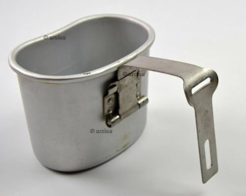 Original Belgian Army Centeen Cup Cup Mess Mess Alluminum Pot Bushcraft come US M1910