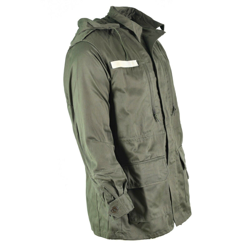 Army Olive Olive Obsigna di Osole Osticamento di olive francese Combattina con cappuccio militare con cappuccio.