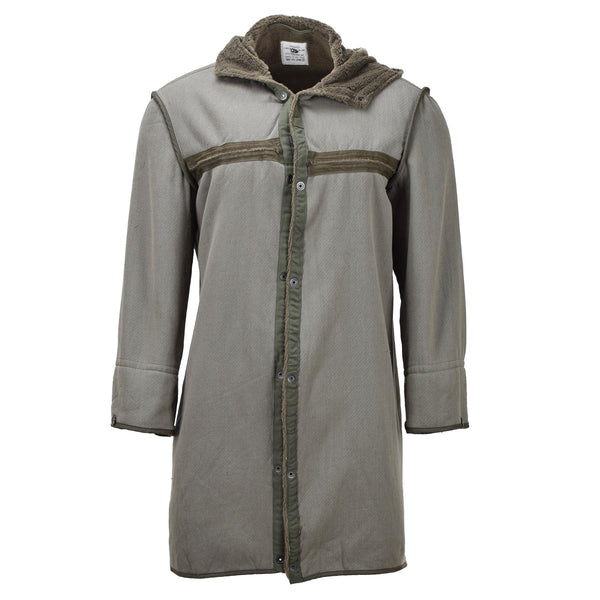 Originale militare tedesco lungo parka in finta foox fodera tenera dell'esercito con cappuccio oliva