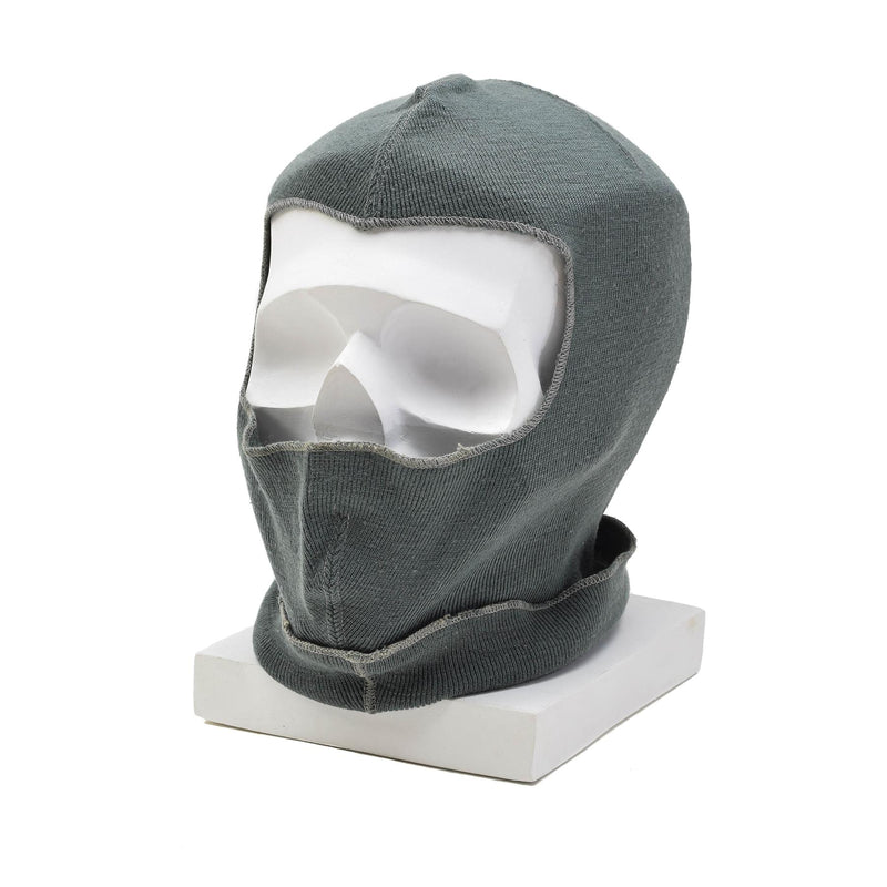 Originale Swiss Military Wool Balaclava Maschera invernale calda leggera Grigio elastico