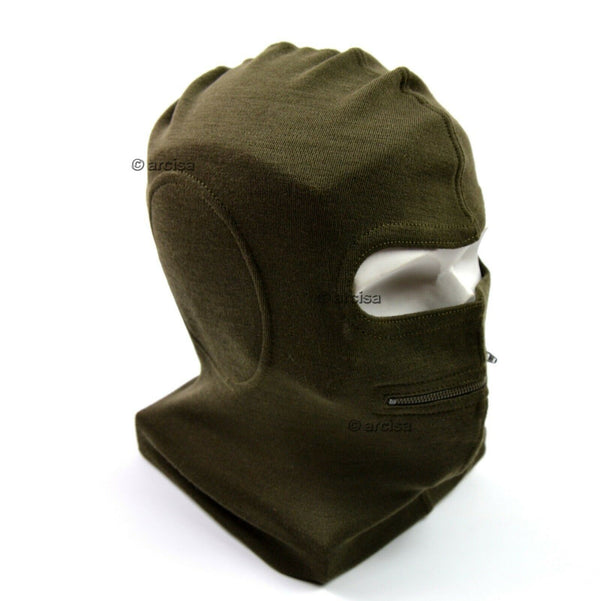 Genuina Maschera per la faccia dell'esercito italiano Italia Balaclava Maschera a due buche con zip Nuovo