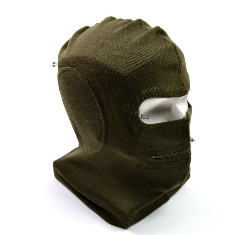 Genuina Maschera per la faccia dell'esercito italiano Italia Balaclava Maschera a due buche con zip Nuovo