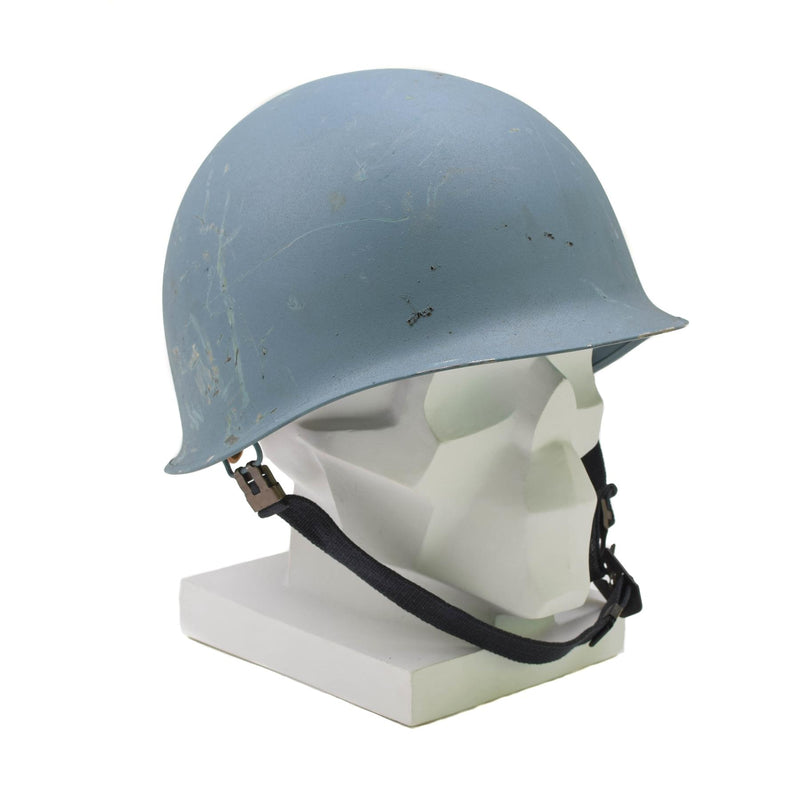 Casco di acciaio belga militare originale M51 Combatti tattici in PVC azzurro