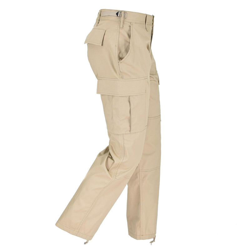 Pantaloni da campo in stile esercito statunitense MIL-TEC Khaki BDU MENI MILITARI COMPATTO COMPATTO