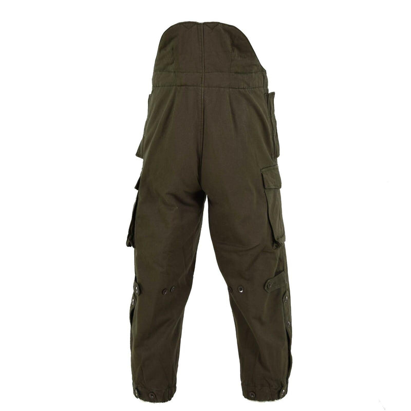 Pants di combattimento dell'esercito austriaco originale Bibs militare Oliva OD complessivo W BRACES NUOVO