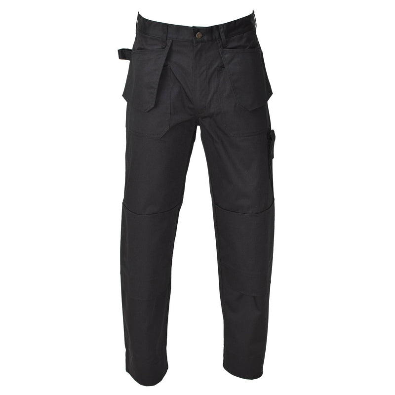 Originari di lavoro militare belga pantaloni cargo ginocchia rinforzate durevoli nere nuove