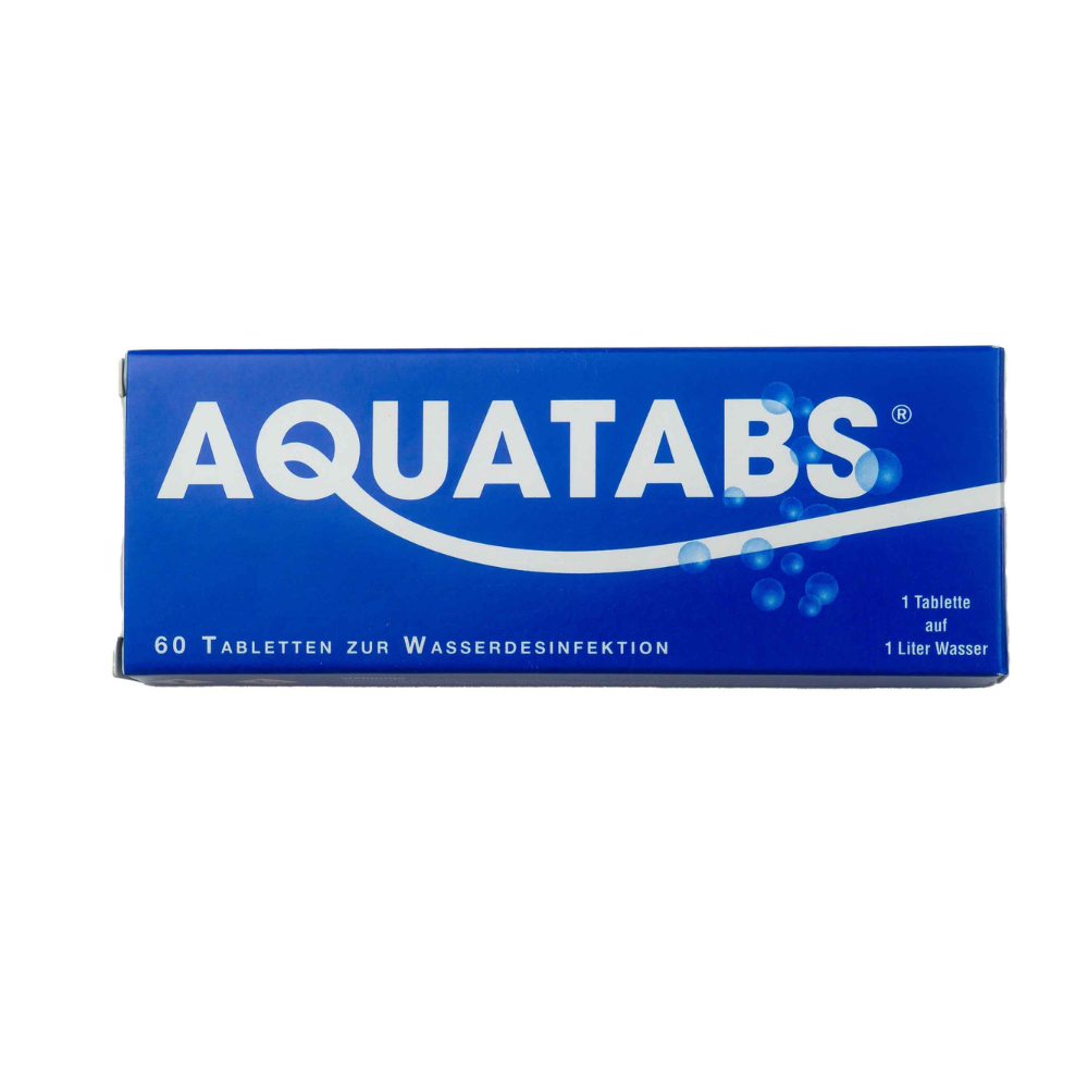 Compresse per la purificazione dell'acqua AQUATABS 3,5 mg 60 pezzi Viaggio all'aperto