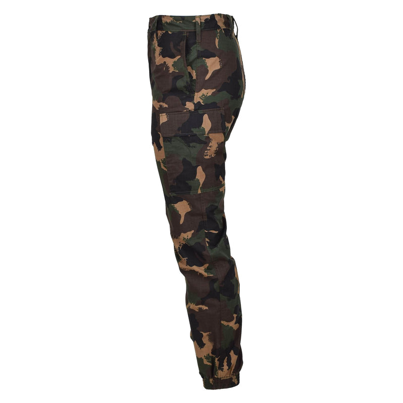 Pants di campo estivo militare ungherese originale M1990 WOODLAND CAMO RIPSTOP NUOVO