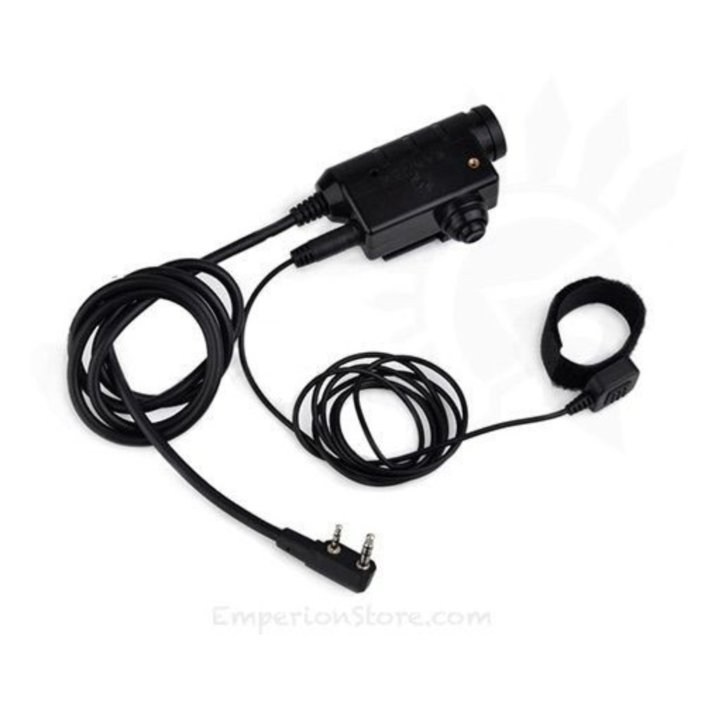 Earmor M52 PTT Adattatore Midland Cavo per cuffie tattiche cablate a 2 pin Nero