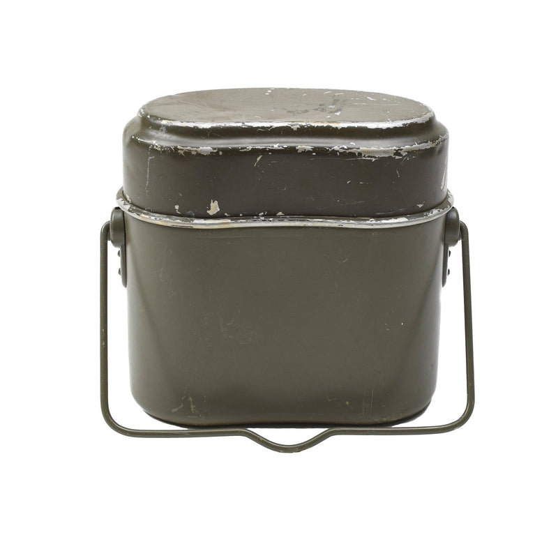 Kit di pasticcio militare austriaco originale in alluminio set di pentole da campeggio escursionistico oliva