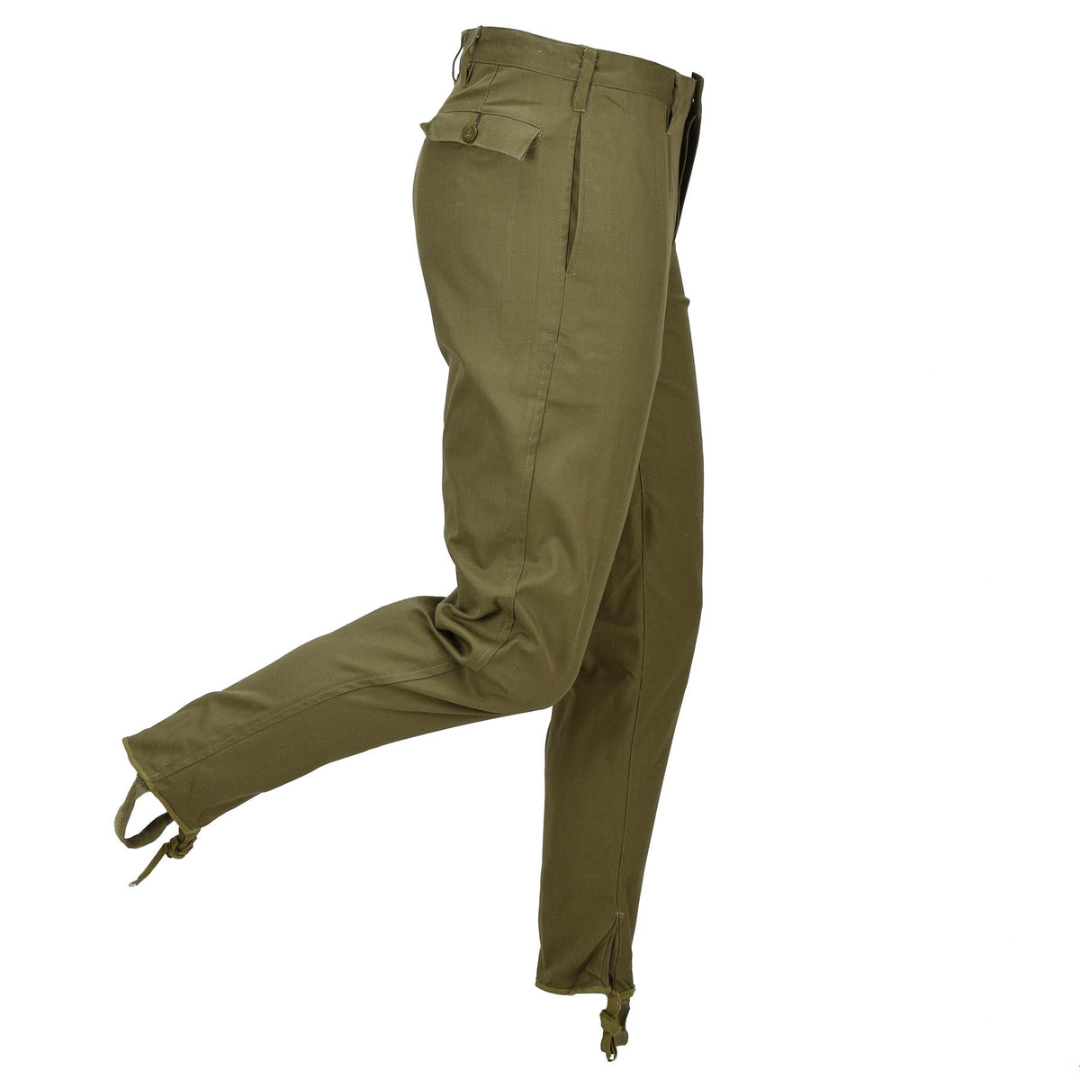 Pantaloni da lavoro originali dell'esercito rumeno con polsini regolabili con coulisse Oliva
