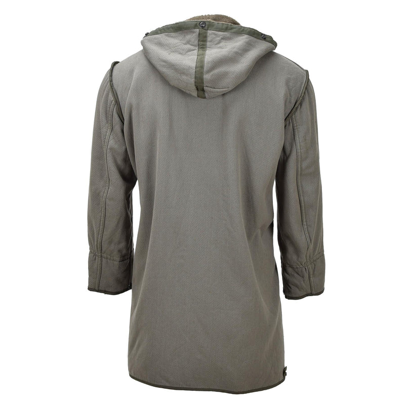 Originale militare tedesco lungo parka in finta foox fodera tenera dell'esercito con cappuccio oliva