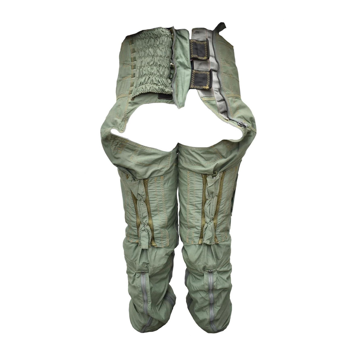 Pantaloni da volo anti-G originali militari britannici a copertura totale verde oliva