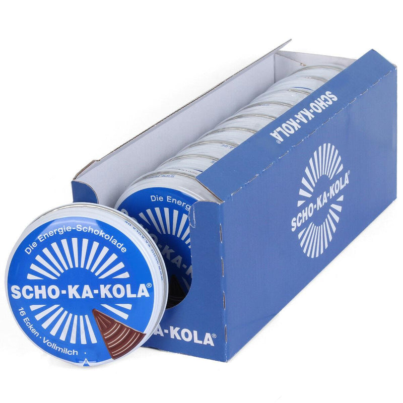 Energia tedesca cioccolato cioccolato scho-ka-kola latte intero 100 g di latta lattina blu