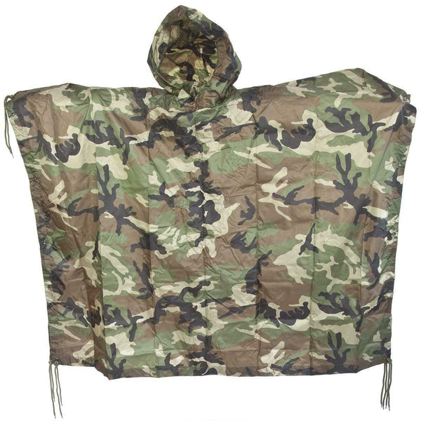 Mil-TEC Brand Poncho Army Style Painia impermeabile Ripstop Cape Woodland