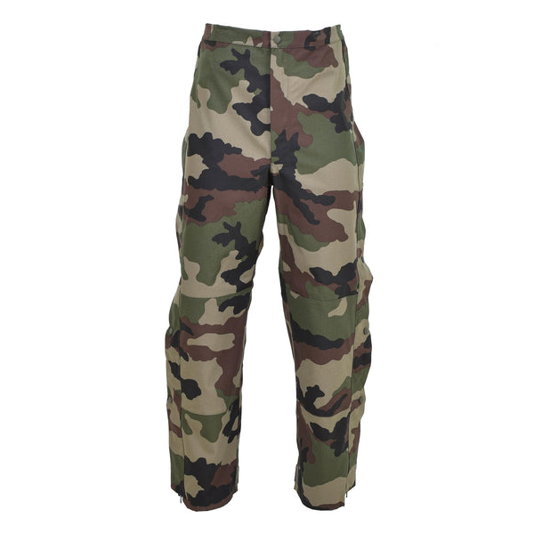 Pantaloni di pioggia dell'esercito francese autentico Trilamini impermeabili in generale con parentesi graffe nuove