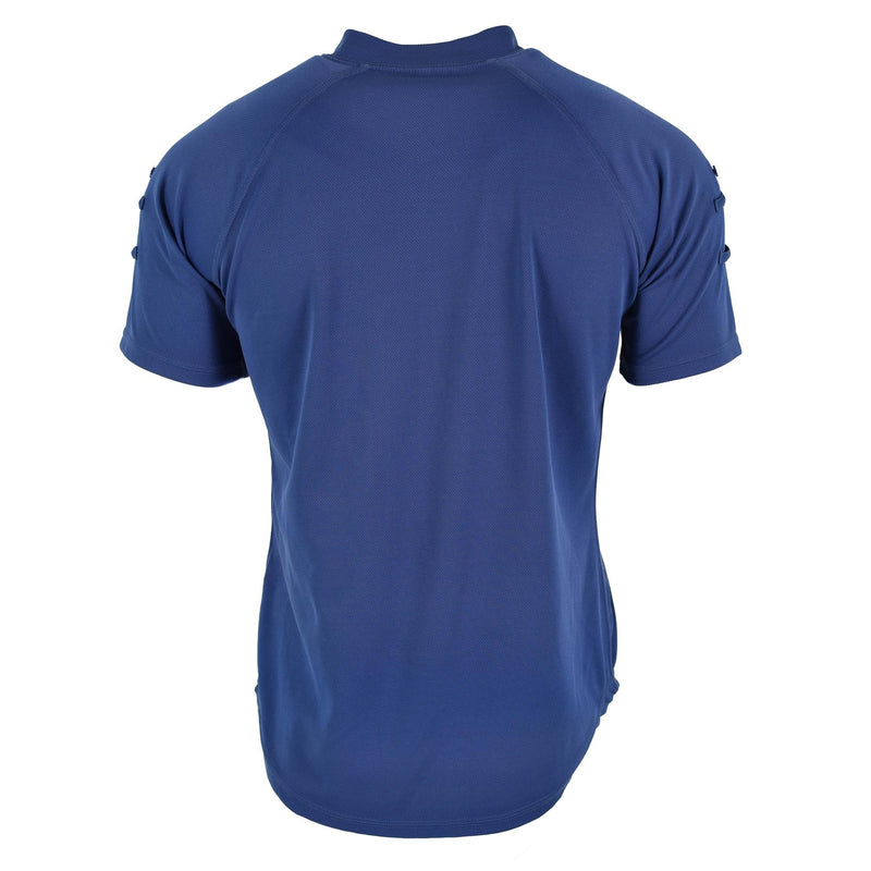 T-shirt della polizia britannica originale Blu Materiale traspirante con zip Guard Shirt