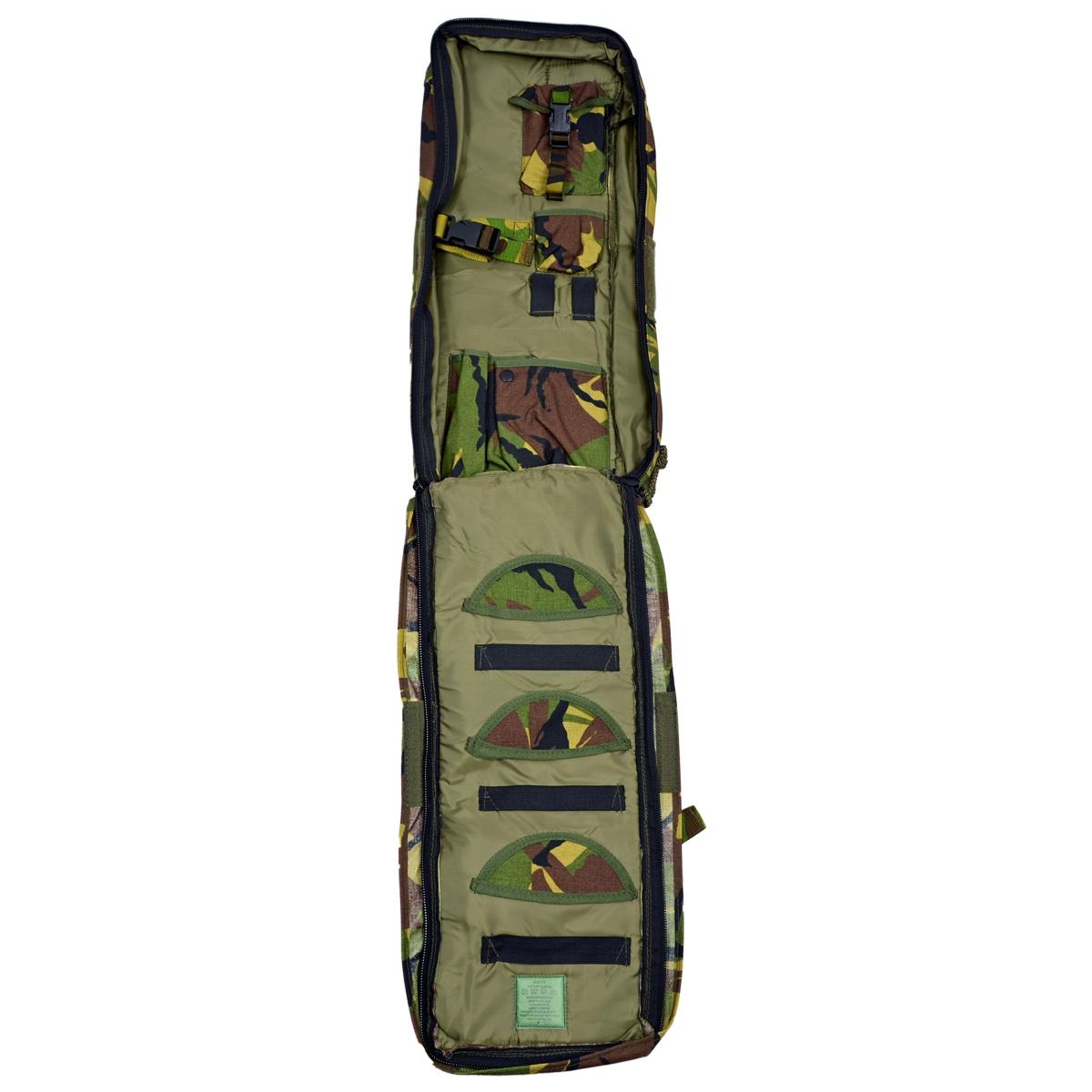 Borsa a tracolla originale dell'esercito olandese imbottita modulare lunga per trasporto attrezzature DPM Camo
