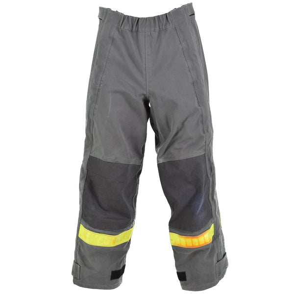 Pantaloni di protezione grigi tedeschi autentici resistenti al calore aramide bavaglino e parentesi graffe