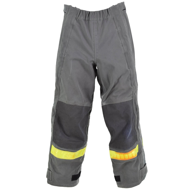 Pantaloni di protezione grigi tedeschi autentici resistenti al calore aramide bavaglino e parentesi graffe