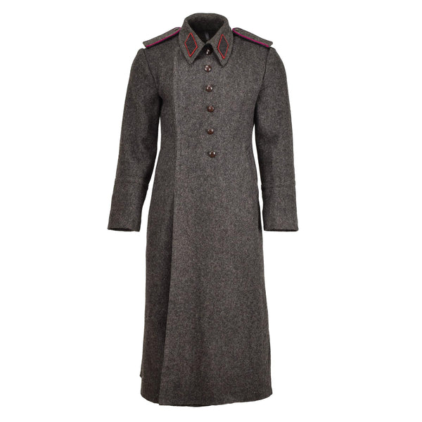 Originaria di lana grigio militare bulgaro Overberotto invernale pesante Shinel lungo