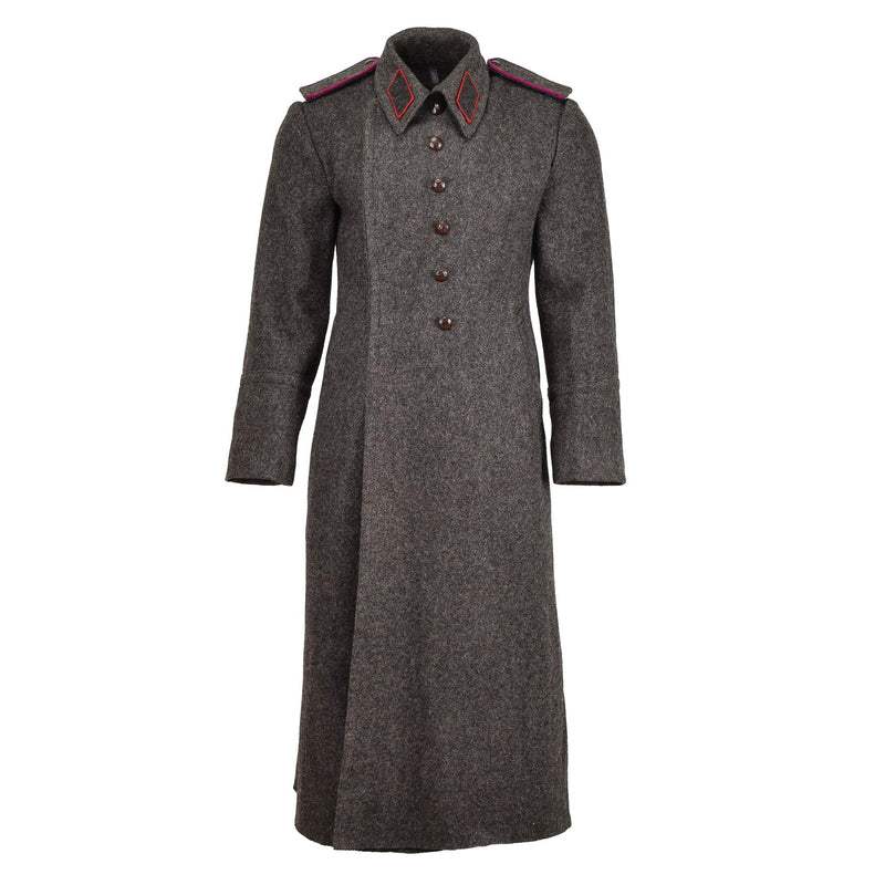 Originaria di lana grigio militare bulgaro Overberotto invernale pesante Shinel lungo