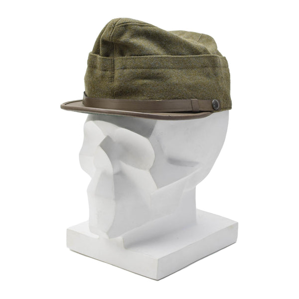 Cappuccio di field snapback militare italiano originale oliva vintage leggero