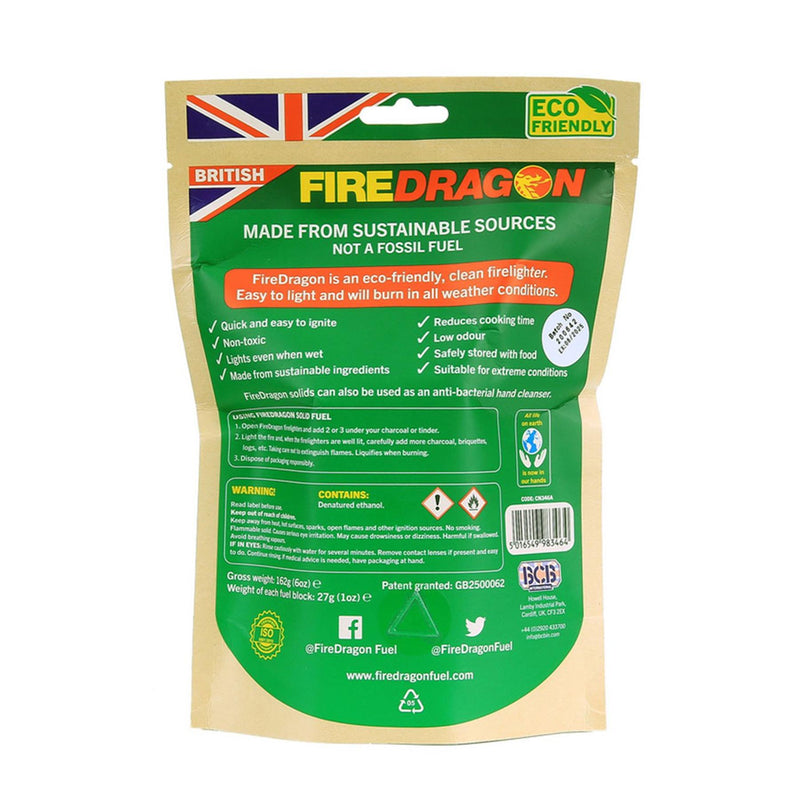 BCB Firedragon Solid Fuel Blocks Brackpacking Camping Fuel 6 pezzi Firestarter