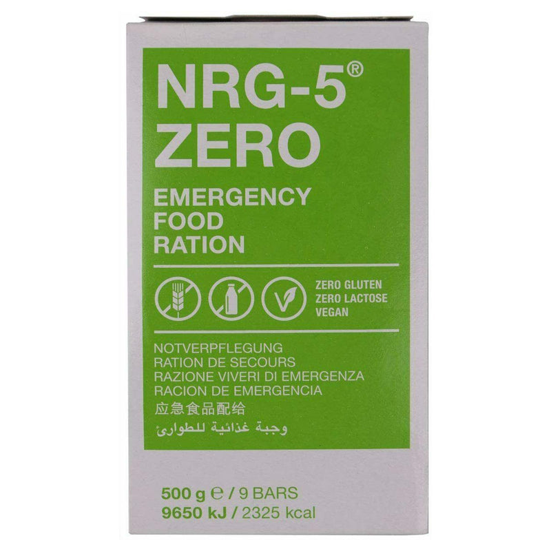 RAZIONE DI RAZIONE DI SUPPORTVITÀ PROPRIETÀ PACCHIA DI SUPPORTIBILE MRE PREPPER MILITALE NRG-5 ZERO 500 G