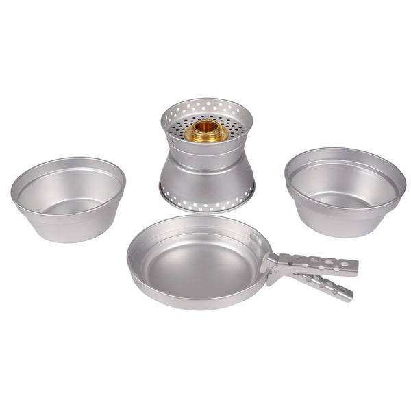 Mil-TEC Alluminio Cooking Stufo Set di pentole per escursioni Ciotola da campeggio compatto da campeggio
