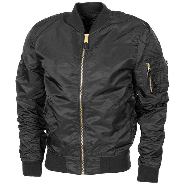Giacca militare statunitense Airformans Crew Uniform Bomber MA1 Nervo Nero antivento
