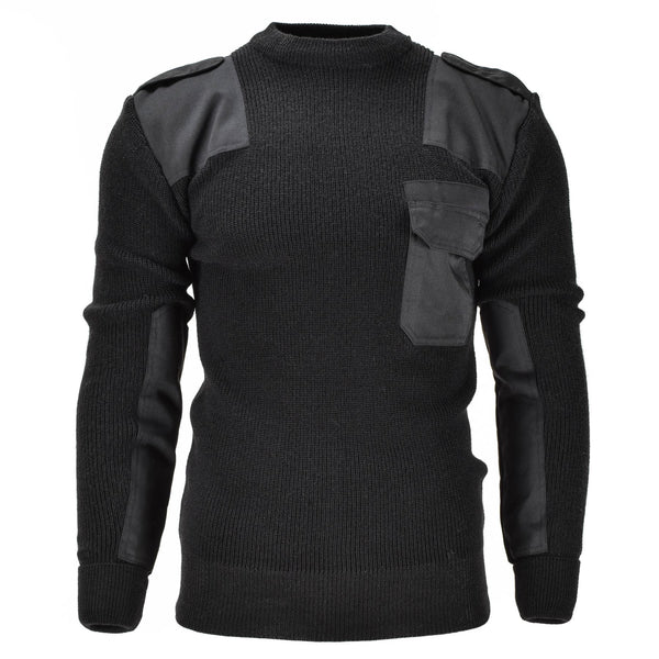 MIL-TEC Brand Men Swater Pullover tedesco Pullover Commando Jumper Black Wool