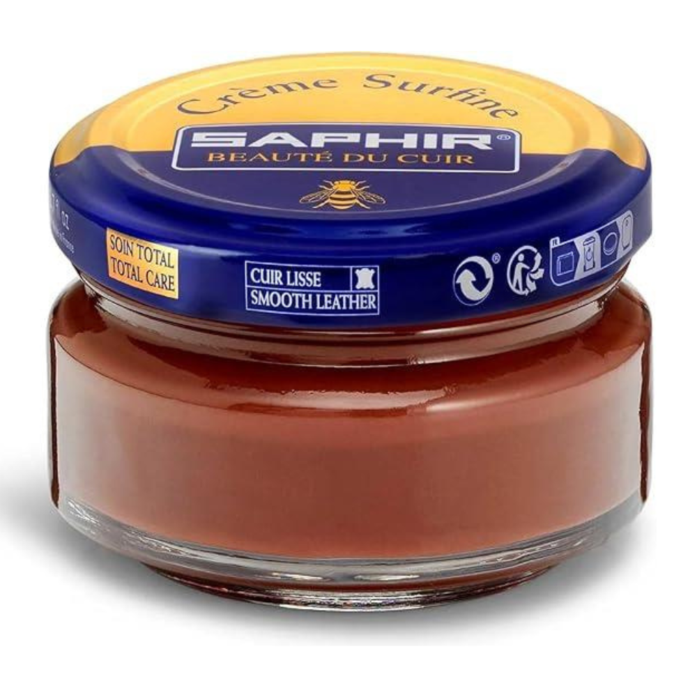 Saphir Creme Surfine Leather Shoe Care Crema per pelle liscia 50 ml Marrone