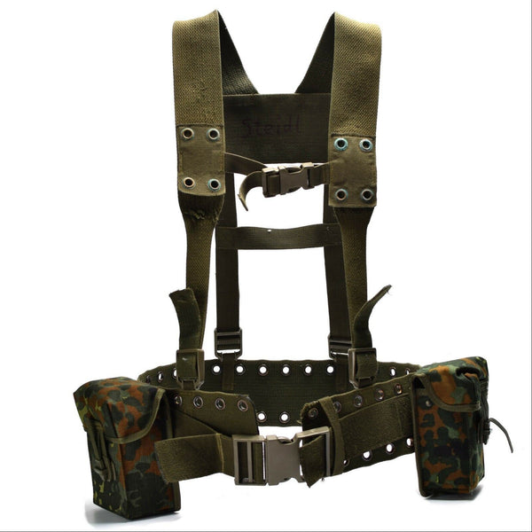 Sistema di cinguetti dell'esercito tedesco originale 4 pezzi Kit di cuscinetto con cablatura tattica