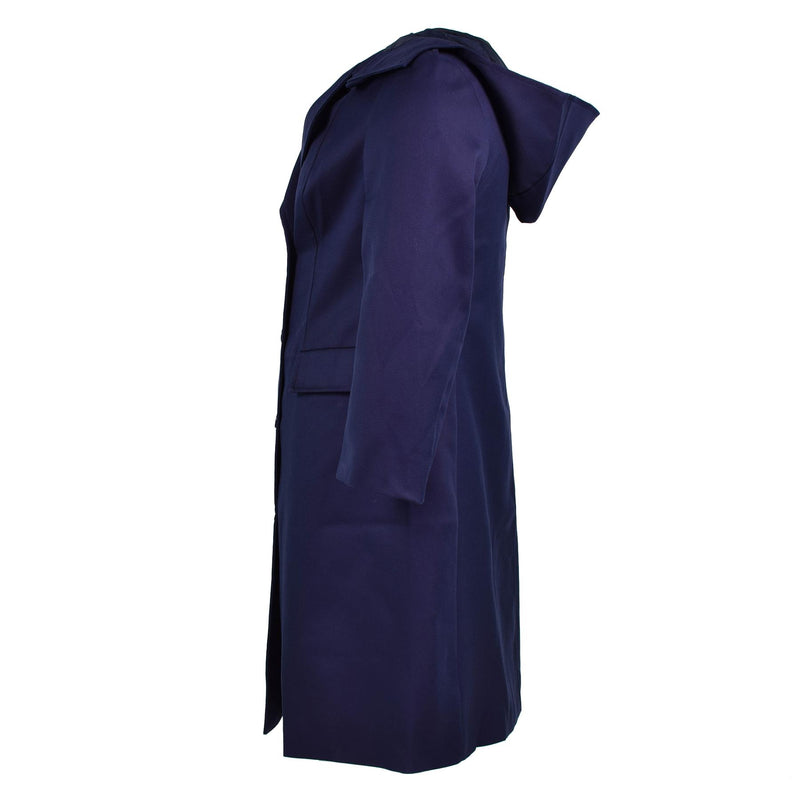 Guida vera giacca da donna blu scuro del trench di cappotto militare francese