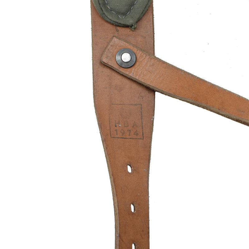 Bratine a trama a Y originali austriache vera in pelle venage surplus militare vintage