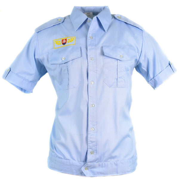 Autentica camicia dell'esercito slovacco militare bdu blu maniche corte nuove