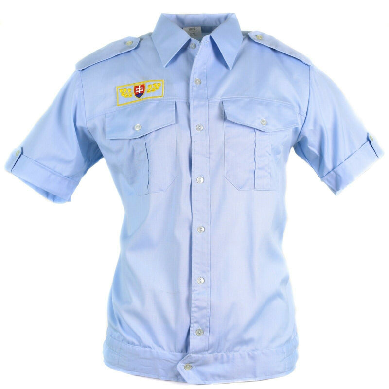 Autentica camicia dell'esercito slovacco militare bdu blu maniche corte nuove