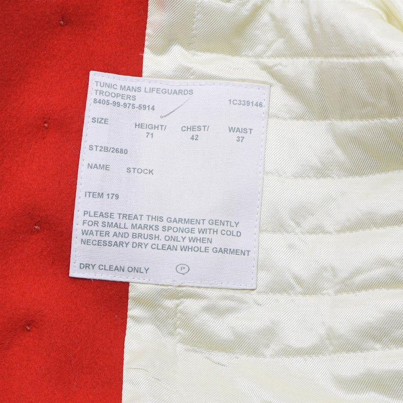 Giacca militare britannica originale Tunica abito rosso I bagnini cavallere di cavalletta delle truppe nuove