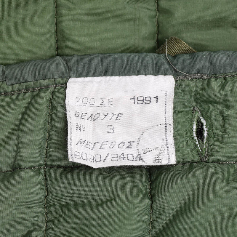 Giacca di rivestimento M65 dell'esercito greco originale trapuntato giacca militare calda fodera verde