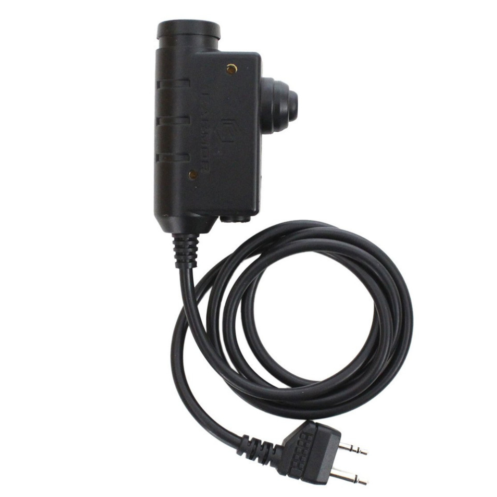 Earmor M52 PTT Adattatore Midland Cavo per cuffie tattiche cablate a 2 pin Nero