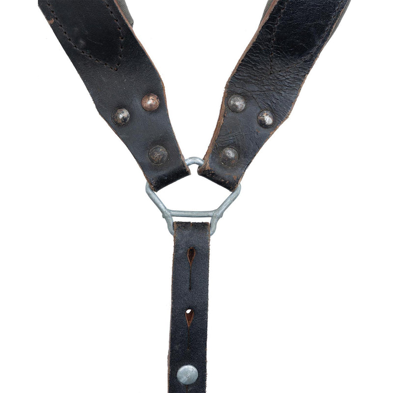 Bratine a trama a Y originali austriache vera in pelle venage surplus militare vintage
