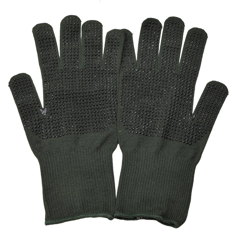 Guanti militari britannici originali Palms anti -slip Nomex Aramid Fibra Green Nuovo