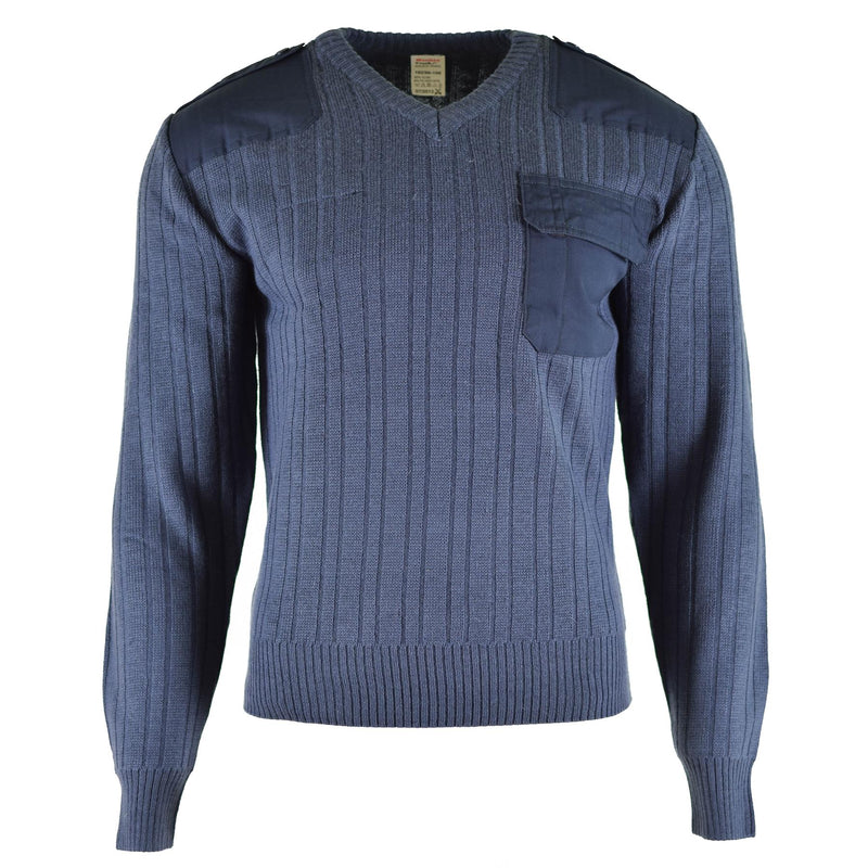 Sigerbello di maglione dell'esercito ceco originale M97 Blue Wool V-Neck Filite Orplus Nuovo