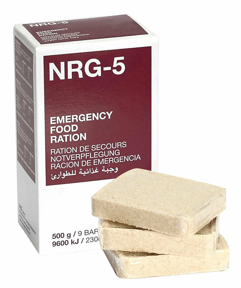 Pacchetto alimentare di sopravvivenza dell'esercito di emergenza MRE Prepper militari NRG-5 500G. 9 bar