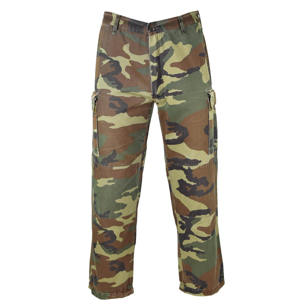 Pantaloni dell'esercito italiano autentici Combatti NATO Cotone Woodland Cimeflage Field Calcors